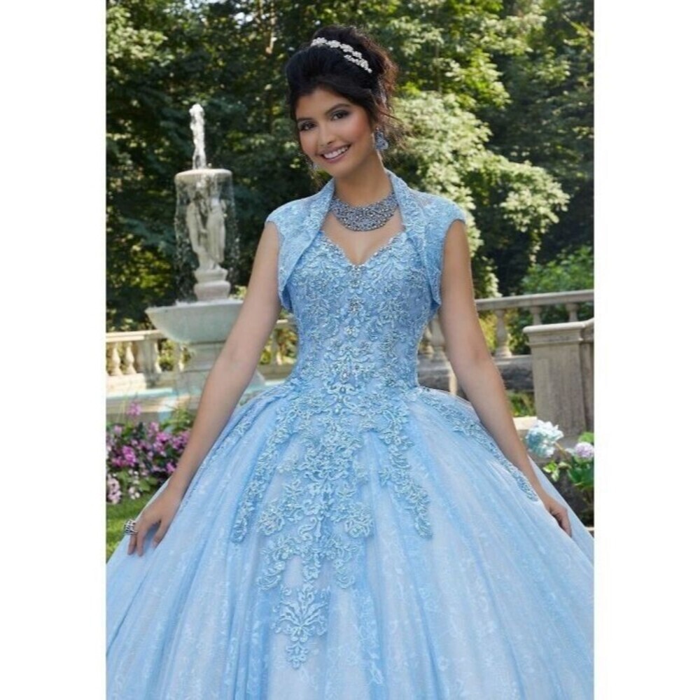 Quinceanera dress VALENCIA Vizcaya# 60165 XV DRESS CINDERELLA QUINCE Sz 14 Blue
